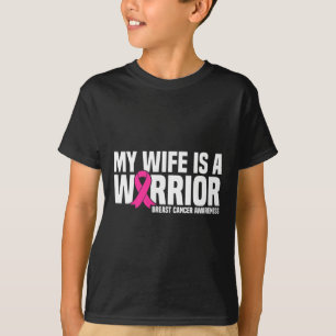 Camiseta Minha Esposa É Um Guerreiro Cancer De Fita Rosa Aw