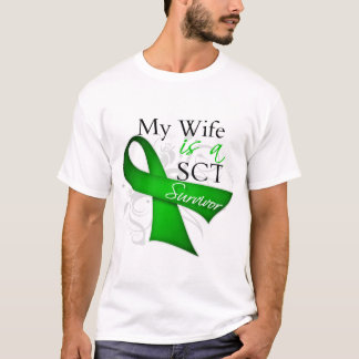 Camiseta Minha esposa é um sobrevivente da transplantação