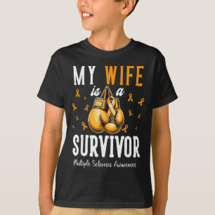 Camiseta Minha esposa é uma sobrevivente Apoio Esclerose Mú