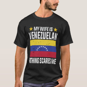 Camiseta Minha esposa é venezuelana, nada me assusta