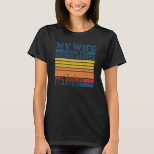 Camiseta Minha Esposa Me Dá Sons Conselhos Humor Marido Vin