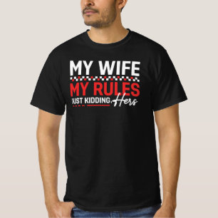 Camiseta Minha Esposa Minhas Regras Brincadeira Dela