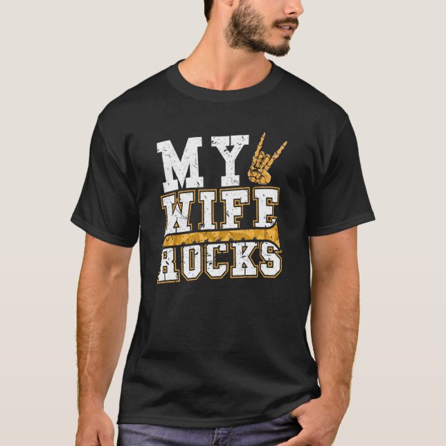 Camiseta Minha Esposa Rocha Flutuando E Flutuando (Frente)