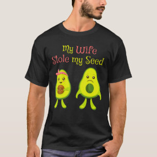 Camiseta Minha Esposa Roubou Minha Semente Avocado Grávida