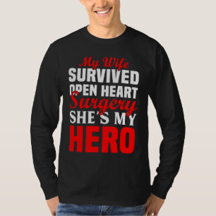Camiseta Minha esposa sobreviveu à cirurgia de coração aber