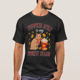 Camiseta Minha Estação Favorita É Abóbora Tempero Gato Outo