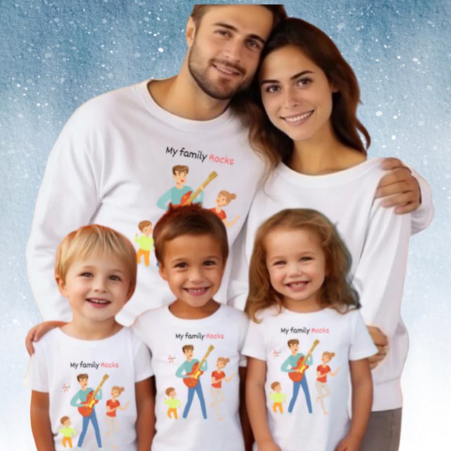 Camiseta Minha Família Rocks (Criador carregado)
