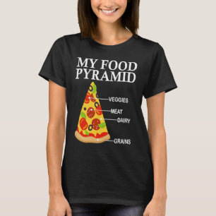 Camiseta Minha fatia de pizza da pirâmide alimentar pizza p