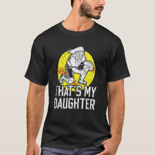 Camiseta Minha Filha Catcher de Softbol Mãe Catcher de Soft