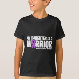 Camiseta Minha Filha É Guerreira Pancreática Fita Roxa Su