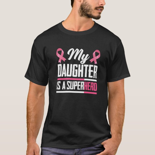 Camiseta Minha Filha É Um Super Herói Mãe Pai Cancer A (Frente)
