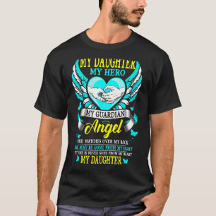 Camiseta Minha Filha Meu Herói Meu Anjo Guardião Ela Vê