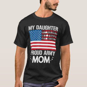 Camiseta Minha Filha Meu Soldado Orgulhoso Mãe Bandeira Fág
