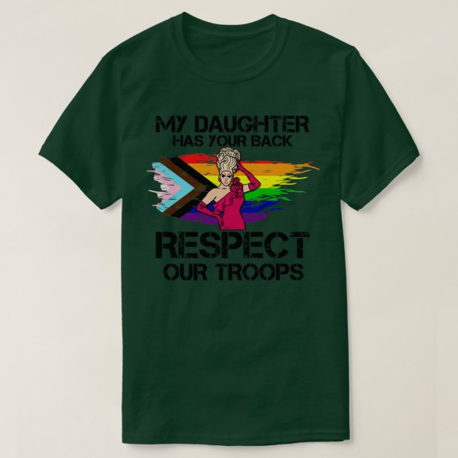 Camiseta Minha Filha Respeita As Nossas Tropas Engraçado (Frente do Design)