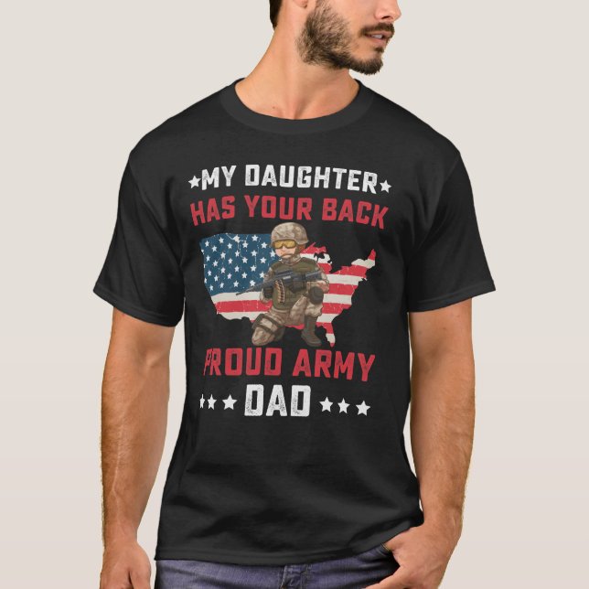 Camiseta minha filha tem seu pai de exército orgulhoso (Frente)