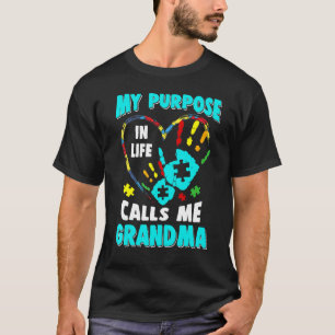Camiseta Minha Finalidade Na Vida Me Chama Avó Autismo Puzz