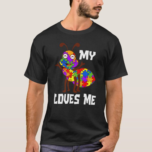 Camiseta Minha Formiga Me Ama Puzzle de Conscientização do  (Frente)