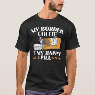 Camiseta Minha Fronteira Collie É Minha Pílula Feliz Cachor