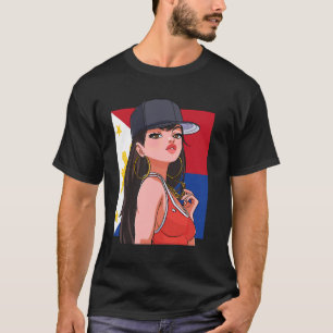 Camiseta Minha garota é uma princesa filipina Sinalizador c