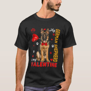 Camiseta Minha German shepherd É Meu Namorados Cachorro Gel