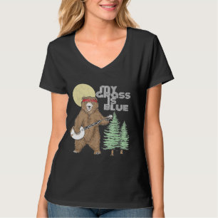 Camiseta Minha Grama É O Urso Banjo Azul Hippie Grizzly2