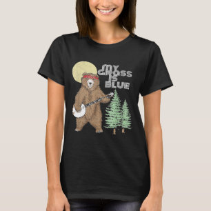 Camiseta Minha Grama É O Urso Banjo Azul Hippie Grizzly2