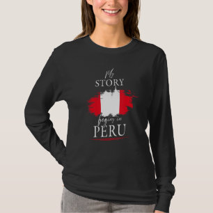 Camiseta Minha História Começa No Peru Bandeira Futebol Per