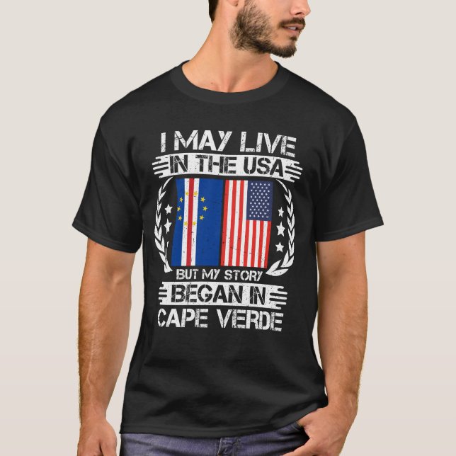 Camiseta Minha História Começou Em Cabo Verde (Frente)