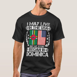 Camiseta Minha História Começou Em Dominica