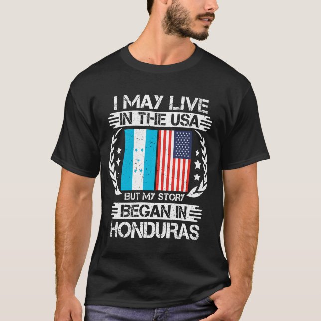 Camiseta Minha História Começou Em Honduras (Frente)