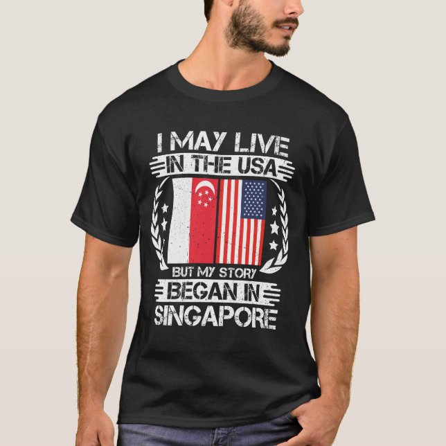 Camiseta Minha História Começou Em Singapura (Frente)