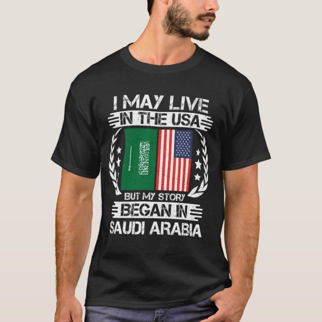 Camiseta Minha História Começou Na Arábia Saudita (Frente)