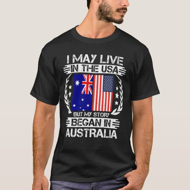 Camiseta Minha História Começou Na Austrália (Frente)