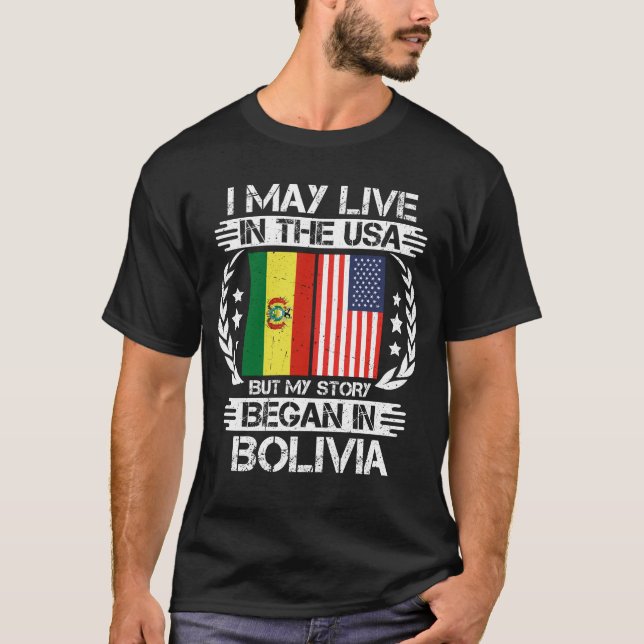 Camiseta Minha História Começou Na Bolívia (Frente)