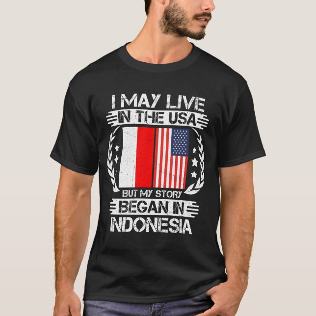 Camiseta Minha História Começou Na Indonésia (Frente)