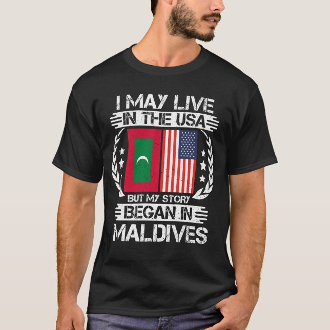 Camiseta Minha História Começou Nas Maldivas (Frente)