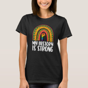 Camiseta Minha História Forte Rainbow Women African Black H