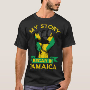 Camiseta Minha História Jamaicana Começou Em Jamaica Punho