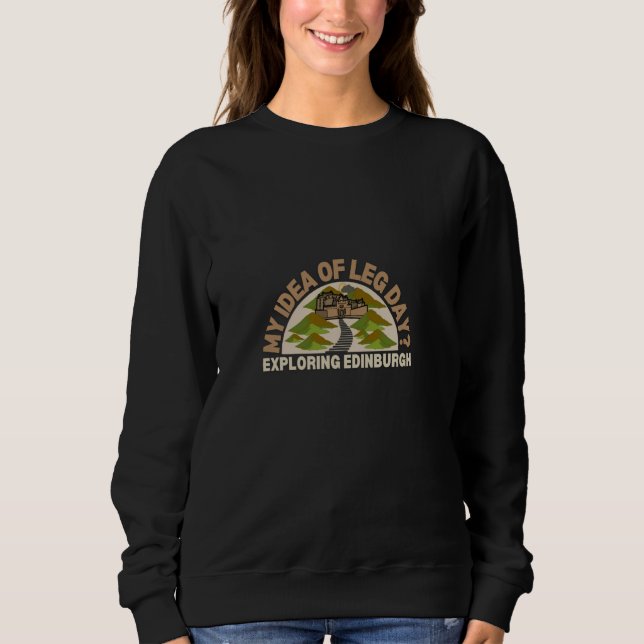 Camiseta Minha Ideia do Dia da Perna Explorando Edimburgo C (Frente)