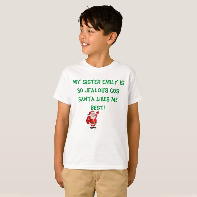 CAMISETA MINHA IRMÃ É CIÚME PAPAIS NOEIS COMO EU MELHOR T-S (Frente Completa)
