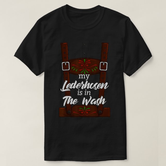 Camiseta Minha Lederhosen está no Cos de Oktoberfest dos Ho (Frente do Design)