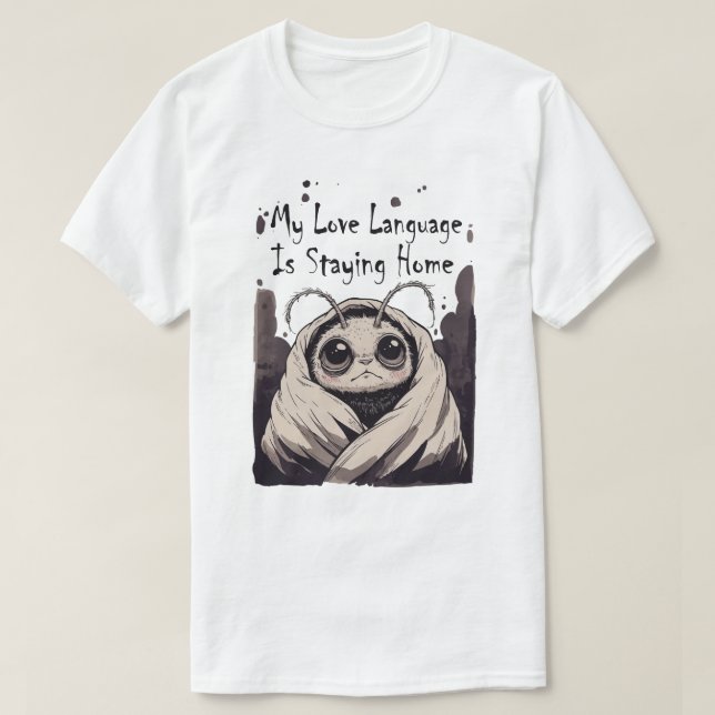 Camiseta Minha Linguagem do Amor é Ficar em Casa (Frente do Design)