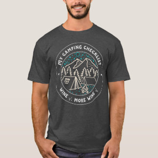 Camiseta Minha lista de verificação de acampamento Vinho ma