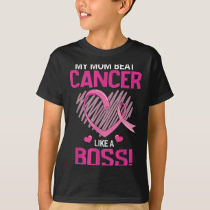 Camiseta Minha Mãe Bate No Cancer Da Mama Como Um Sobrevive
