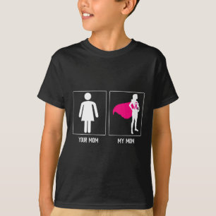 Camiseta Minha Mãe Câncer Da Mama Sobrevivente Super Herói