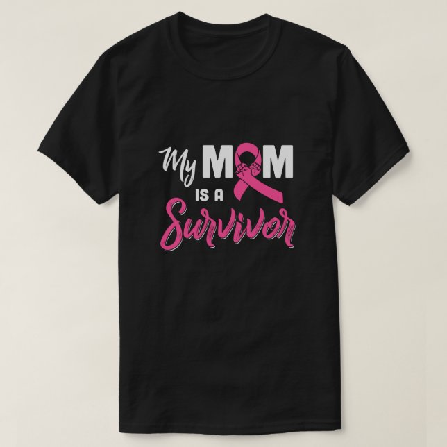 Camiseta Minha Mãe É Uma Filha De Cancer De Sobrevivência. (Frente do Design)