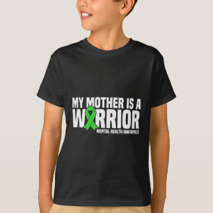 Camiseta Minha Mãe É Uma Saúde Mental Verde De Fita Guerrei