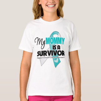 Camiseta Minha mamãe é um sobrevivente - cancro do colo do