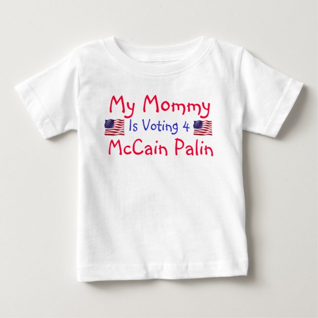 Camiseta Minha mamãe está votando 4 McCain Palin (Frente)