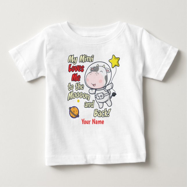 Camiseta Minha Mimi Me Ama Astronauta De Vaca (Frente)